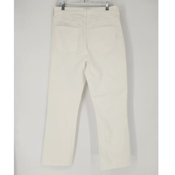 GAP Kick Fit High Rise Raw Hem Jeans Optic White 32 Tall (14T) - Picture 2 of 12